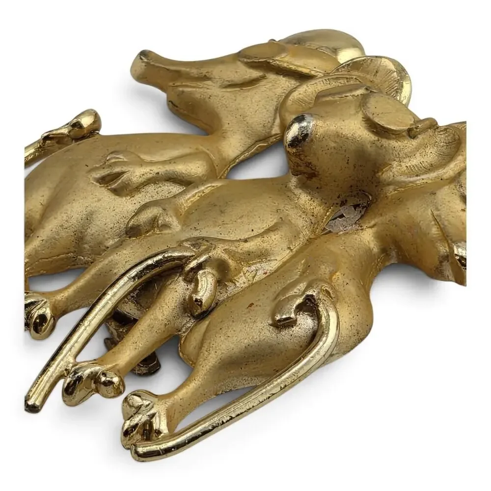 Vintage Three Blind Mice Brooch Gold Tone Figural Novelty Pin 1.75